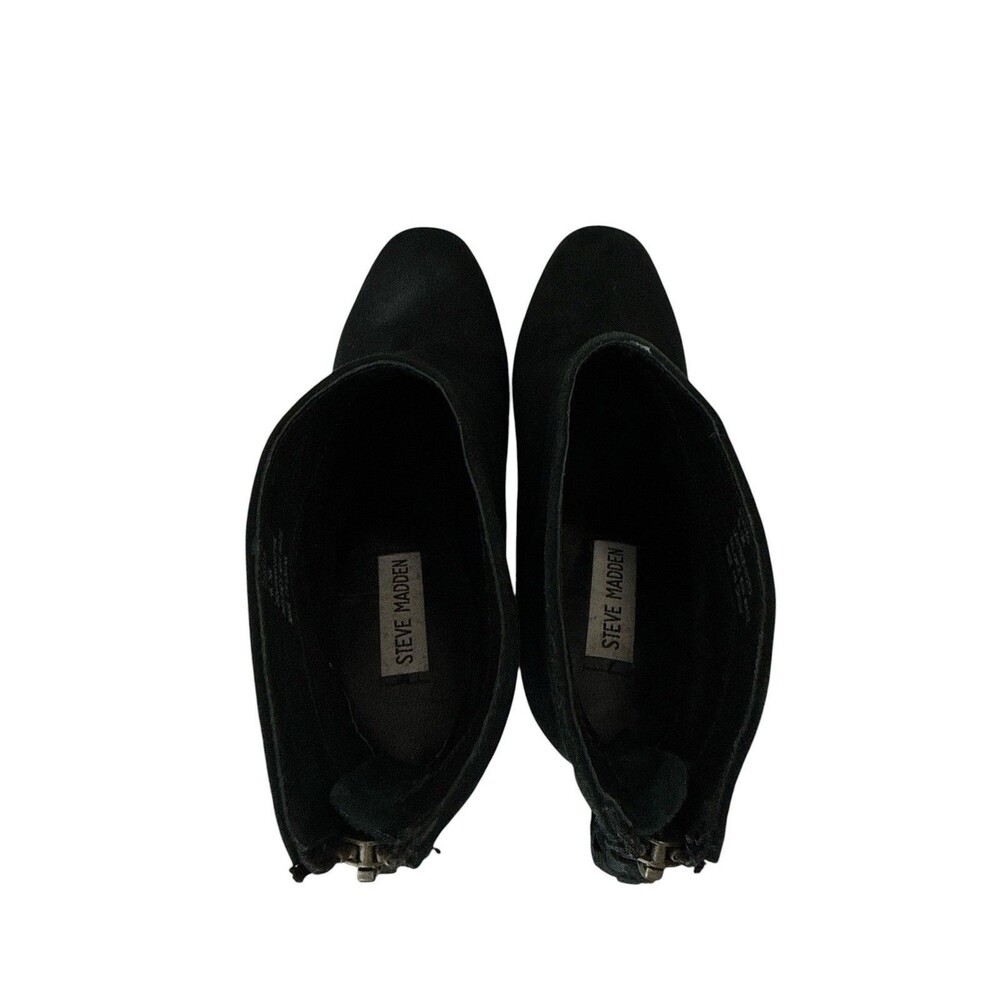 Steve Madden Gavvin Black Suede Platform Ankle Booties Tassel Block Heels 6.5 - Picture 7 of 9
